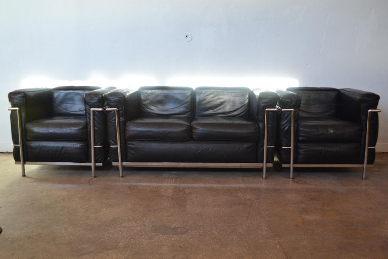 LC2 Living Room Set by Le Corbusier, 1970s For Sale at 1stDibs