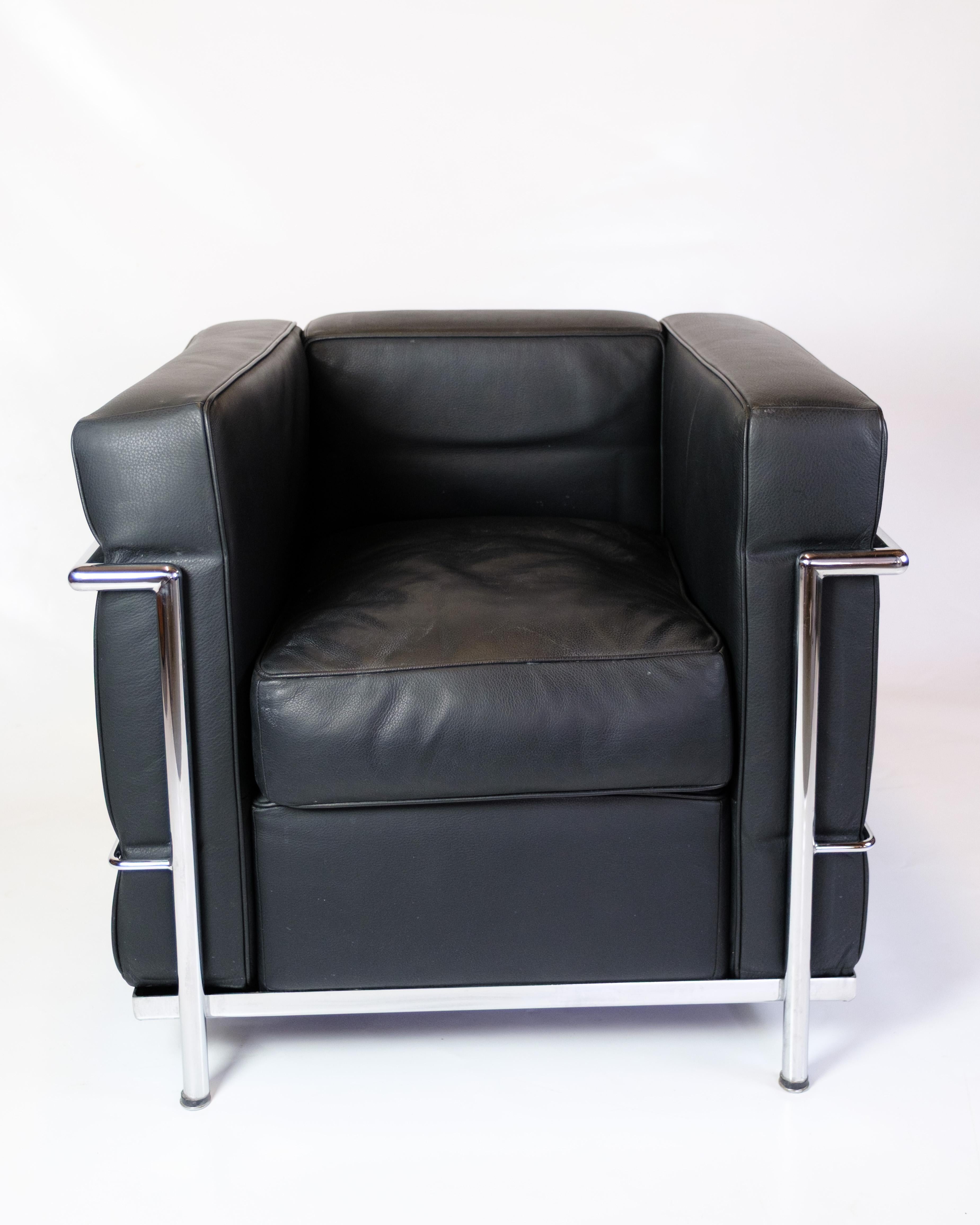 Altro Sedia Lc2 Petit Confort in pelle nera di Le Corbusier per Cassina in vendita