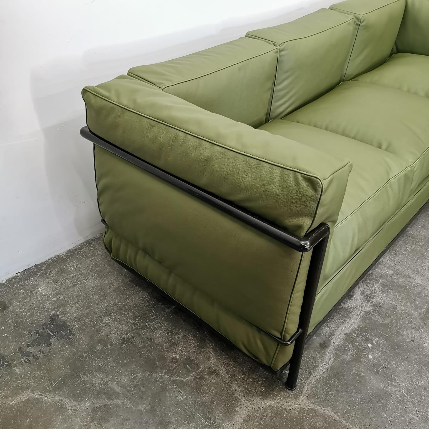 Italian LC2 Sofa by Le Corbusier, Cassina For Sale