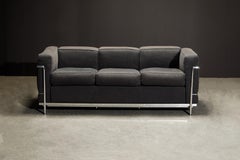 'LC2' Three-Seat Sofa by Le Corbusier, Jeanneret & Perriand for Cassina, Signed