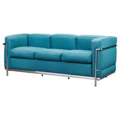 'LC2' Three-Seat Sofa by Le Corbusier, Jeanneret & Perriand for Cassina, Signed