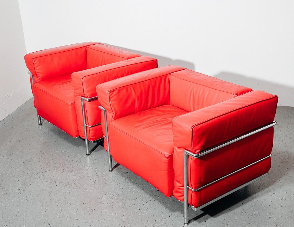 International Style LC3 Club Chairs for Cassina
