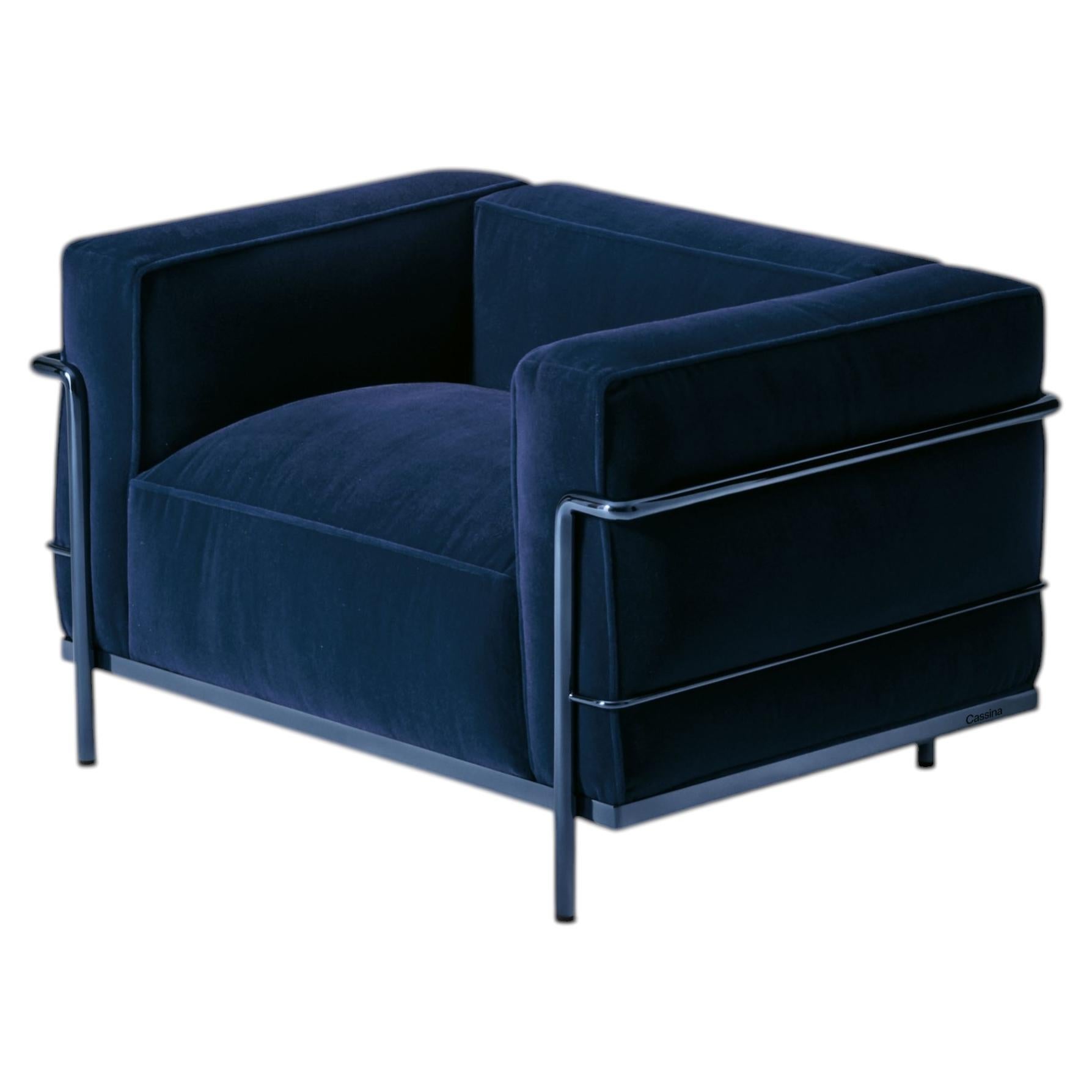 LC3 "Grand Confort, Durable, 60" Blauer Sessel in limitierter Auflage von Cassina