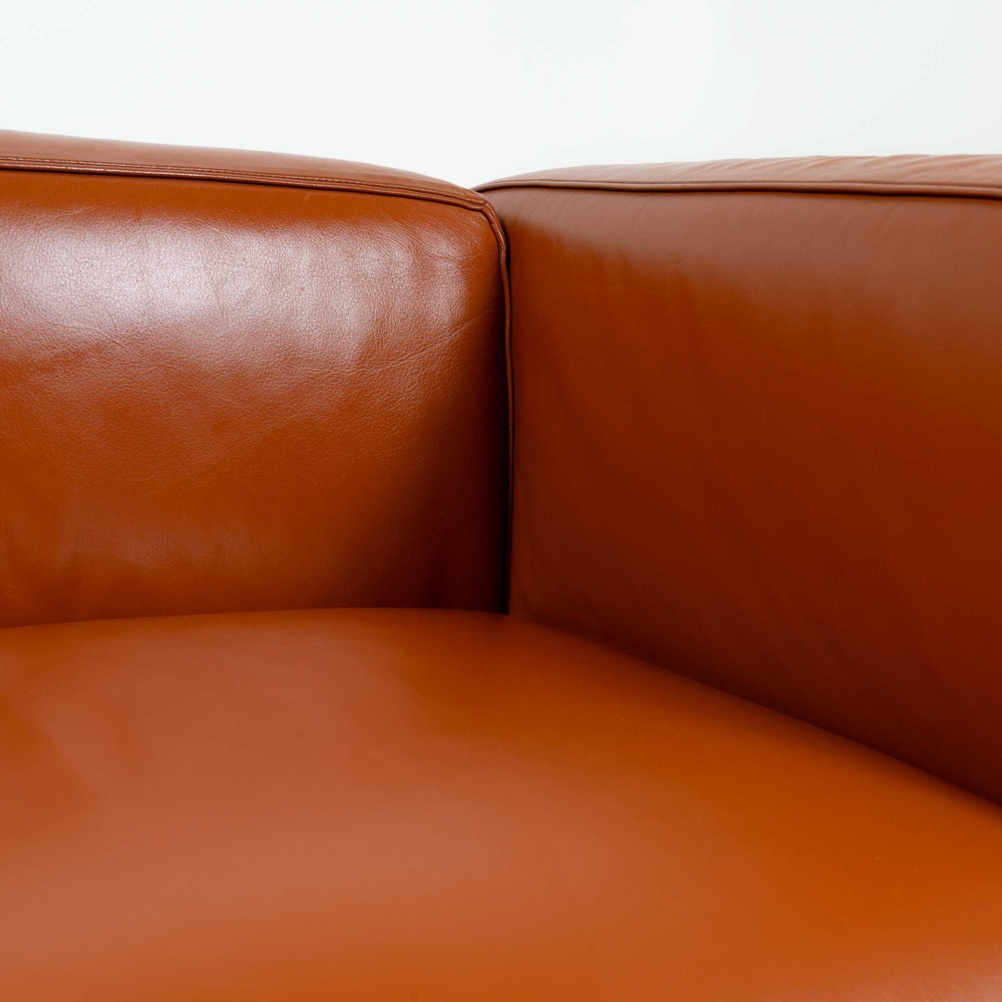 LC3 Grand Modele Sofa by Le Corbusier Cassina in Original Tobacco Leather 1