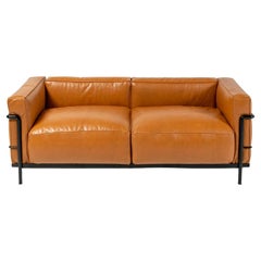 LC3 Grand Modele Sofa in Black Frame and Tobacco Leather