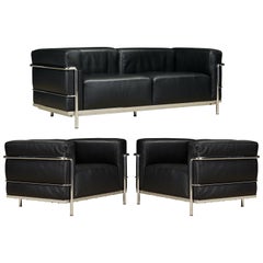 'LC3' Living Room Set by Le Corbusier, Jeanneret & Perriand for Cassina, Signed