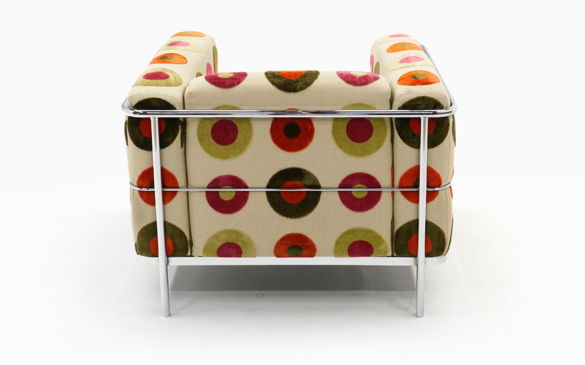 Mid-Century Modern LC3 Lounge Chair by Jack Cartwright for Founders, Chrome and Multi-Color Fabric