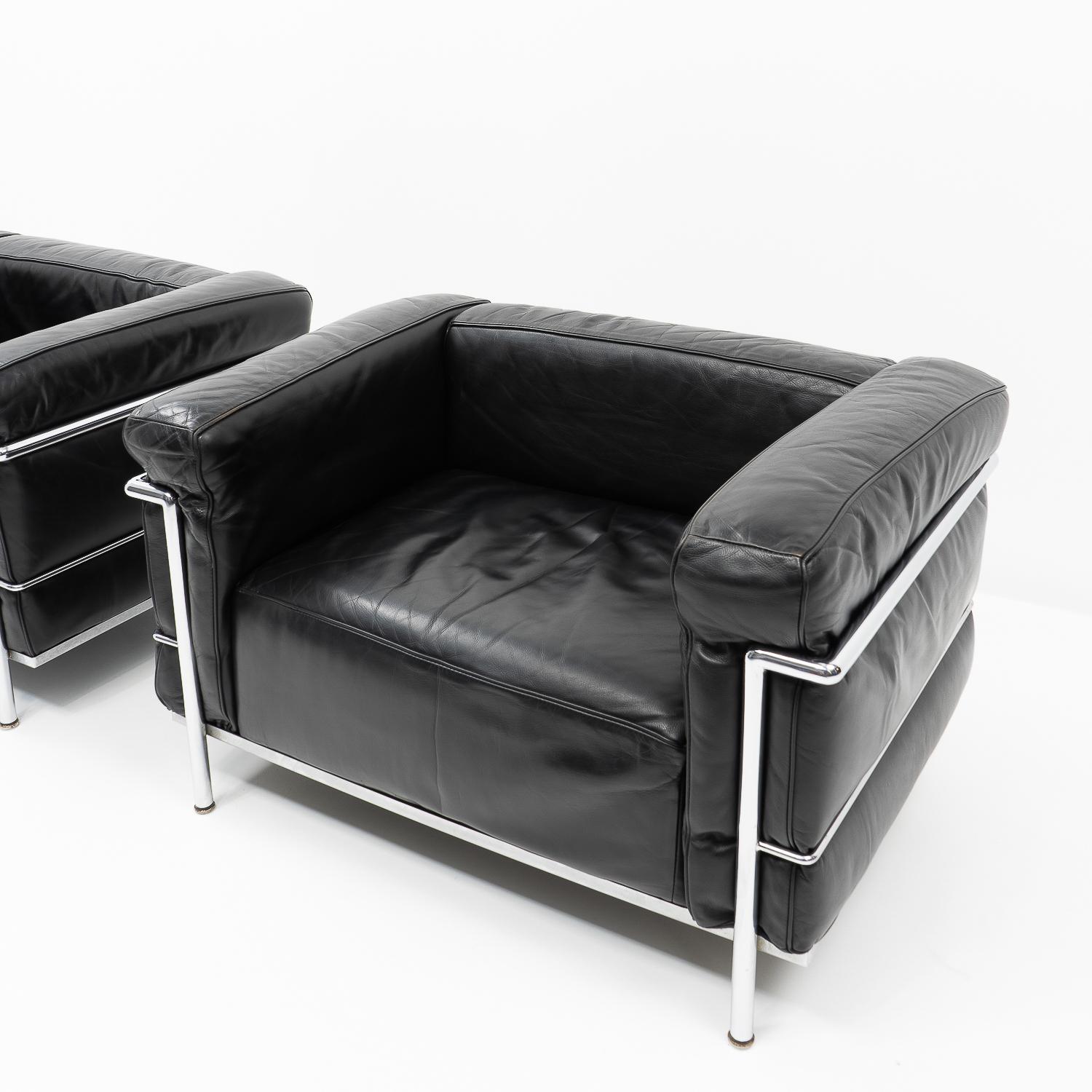 LC3 Lounge Chairs, Le Corbusier by Cassina, 1970s In Good Condition In Renens, CH