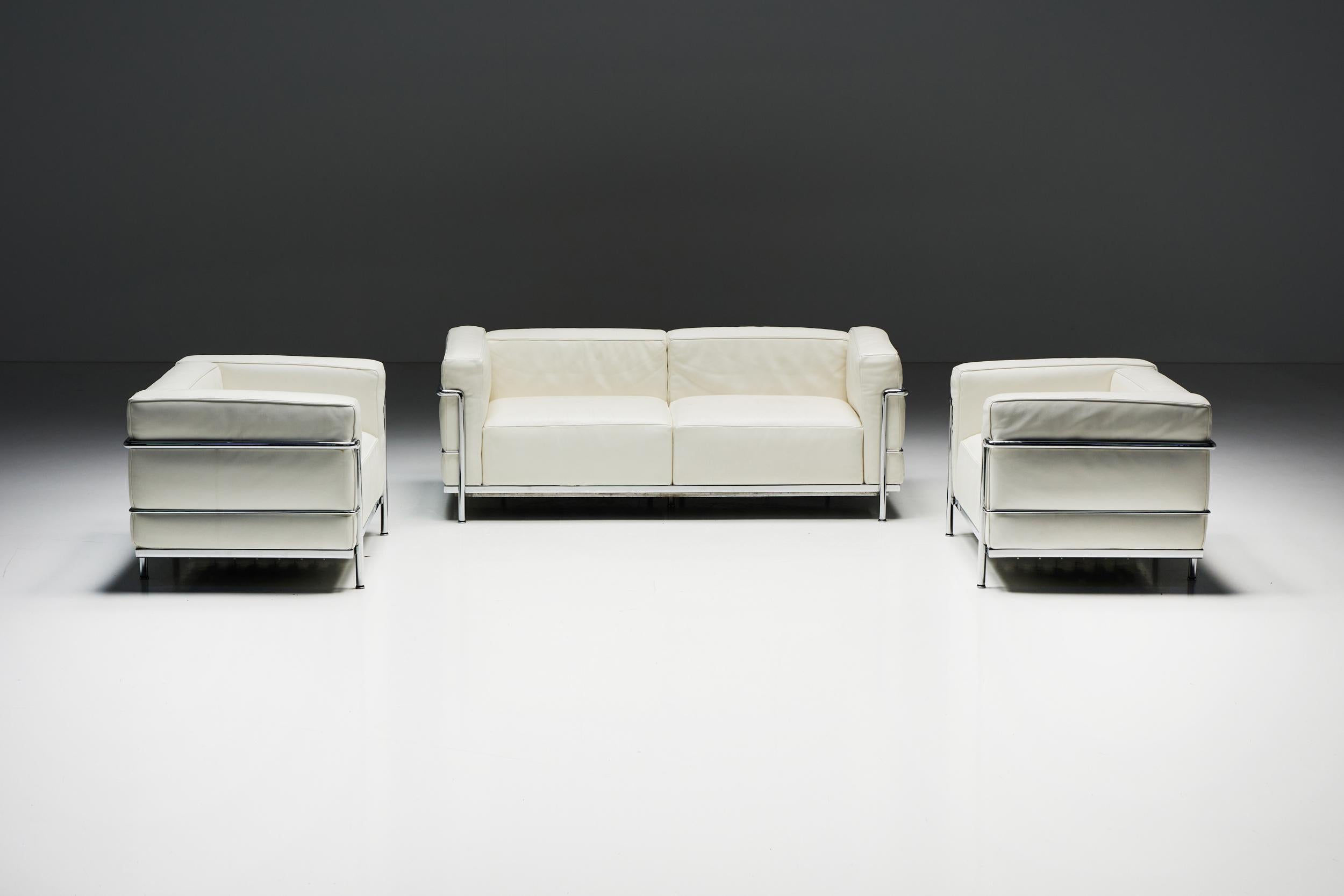Leather LC3 Sofa by Le Corbusier for Cassina, 1990s For Sale