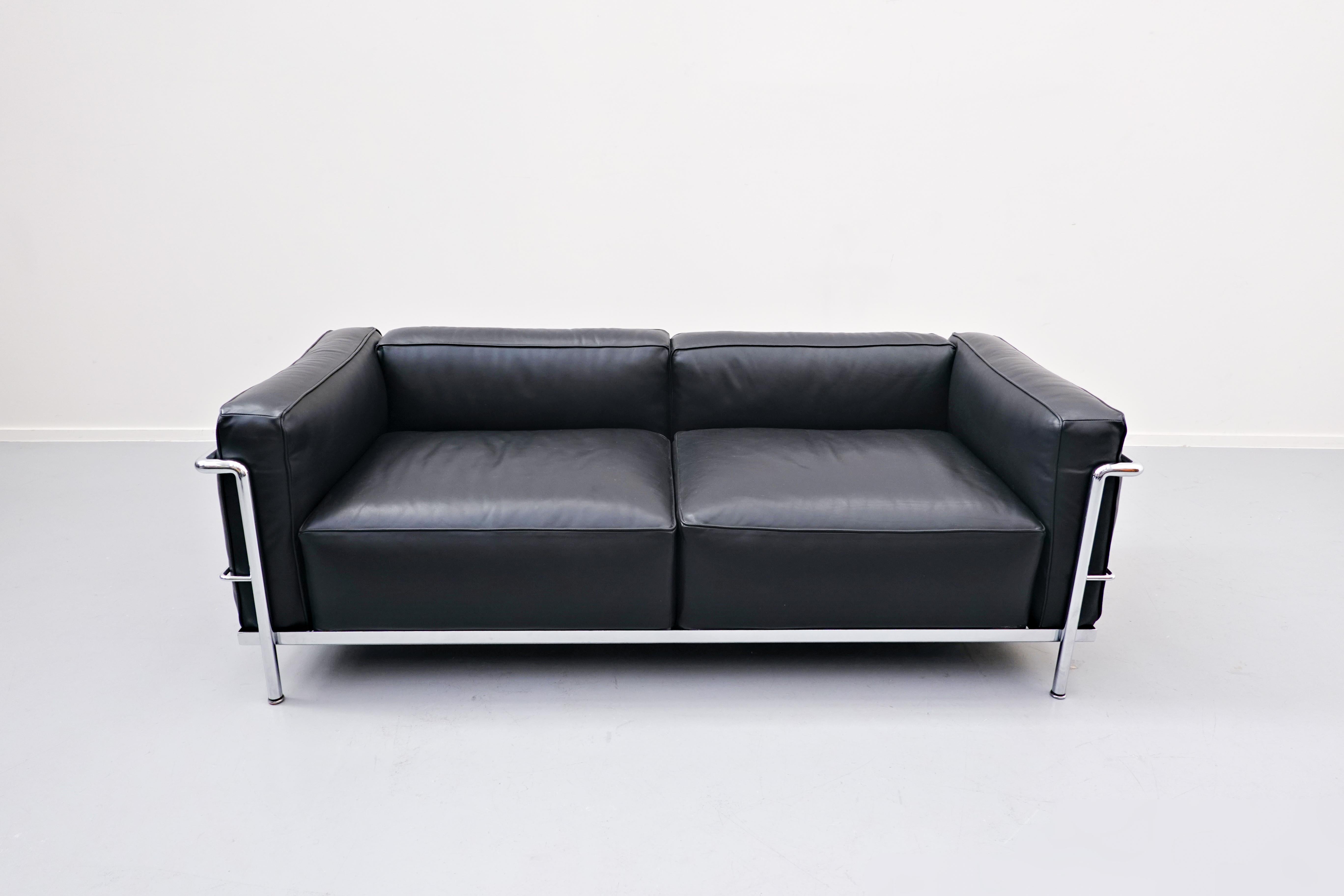 Leather LC3 Sofa, Le Grand Confort, Le Corbusier for Cassina