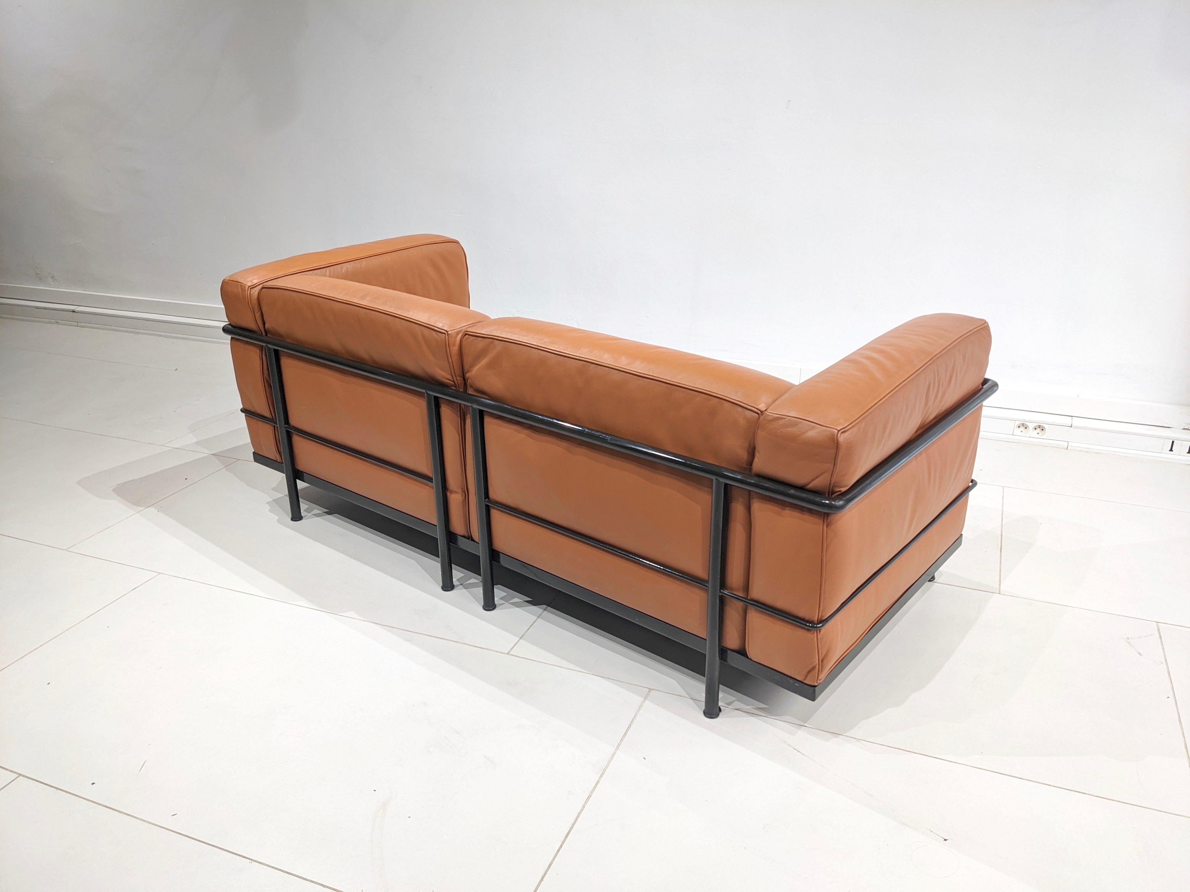 Mid-Century Modern LC3 Sofa Signed Le Corbusier Original Edition Cassina