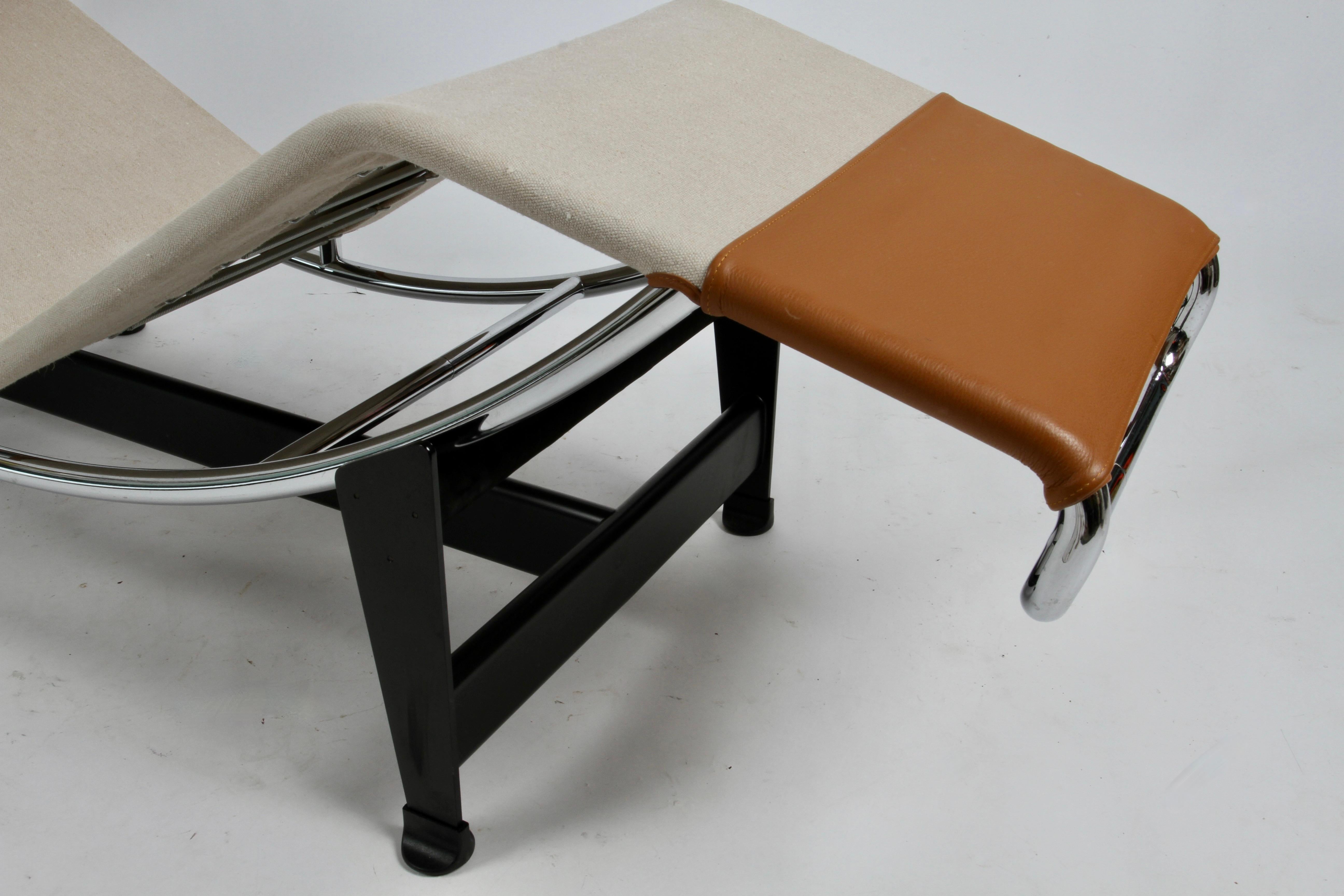 Lc4 Chaise Lounge Canvas & Leather, Charlotte Perriand & Le Corbusier, Cassina 1