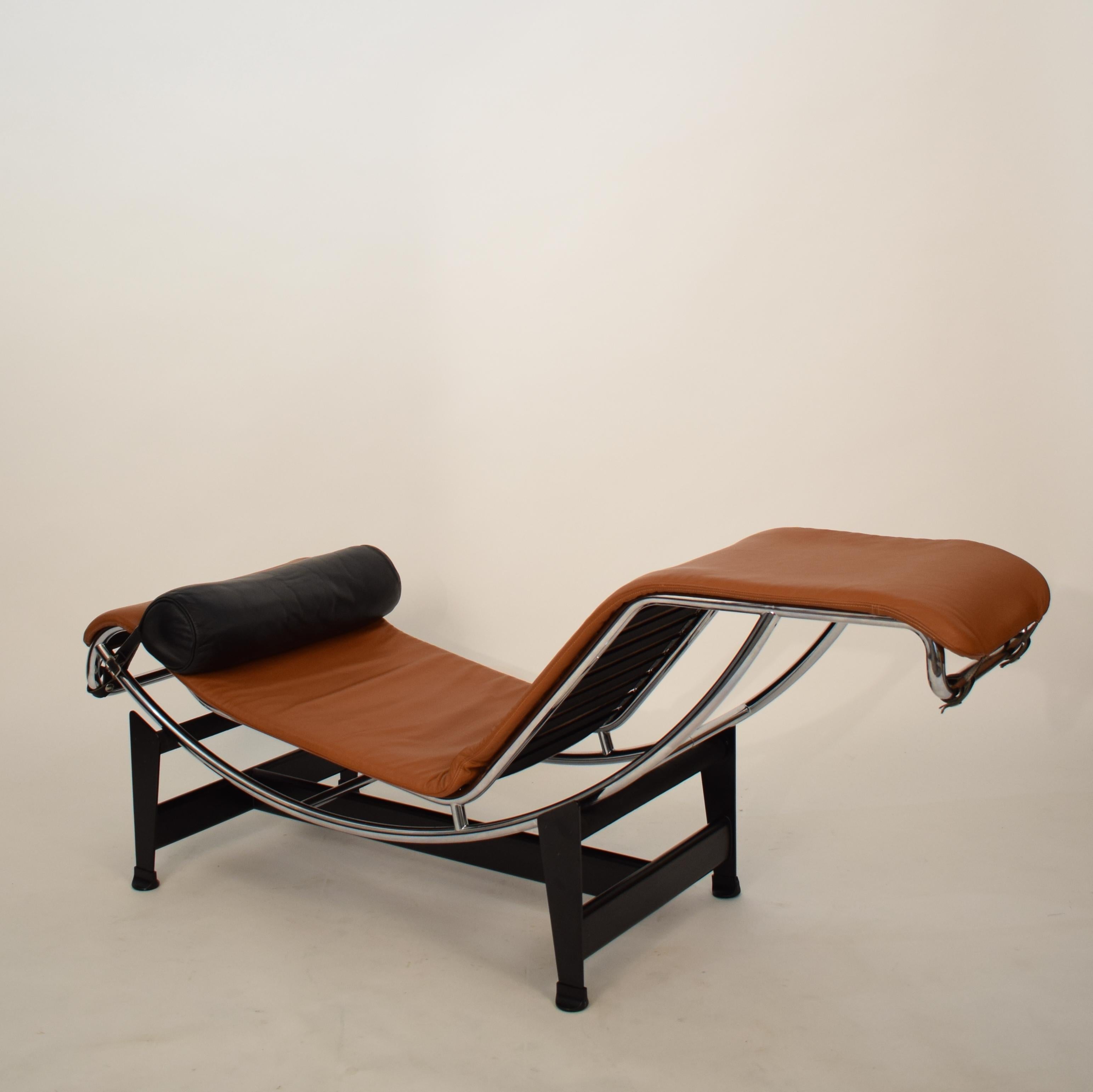 LC4 Chaise Lounge Leather by Charlotte Perriand and Le Corbusier, for Cassina 1