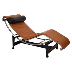 LC4 Chaise Lounge Leather by Charlotte Perriand and Le Corbusier, for Cassina