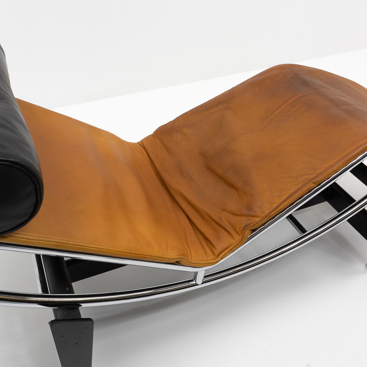 LC4 in Cognac Aniline Leather by Le Corbusier, Cassina, 1980s 1