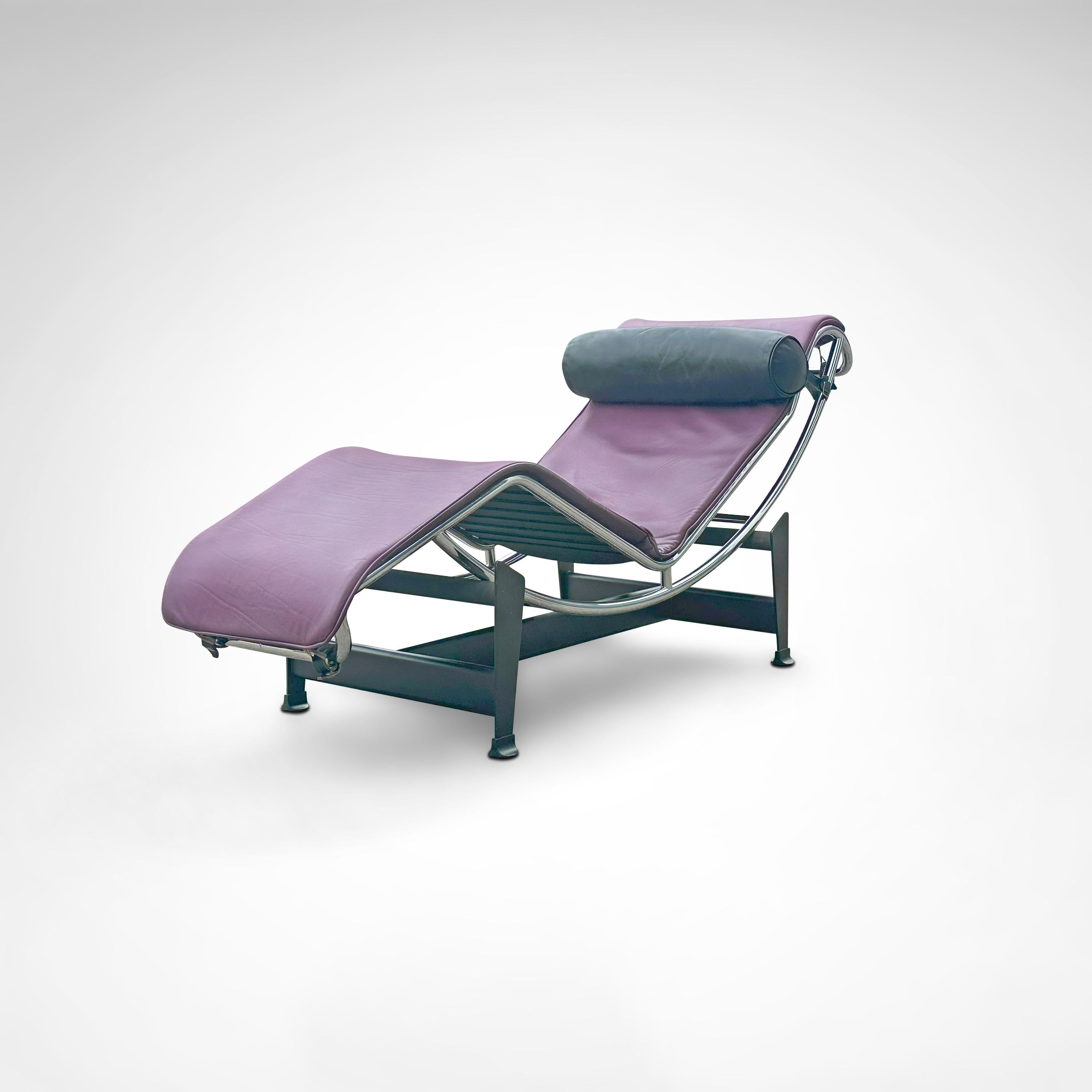 Steel LC4 limited edition chaise longue by Le Corbusier for Cassina 1990s For Sale