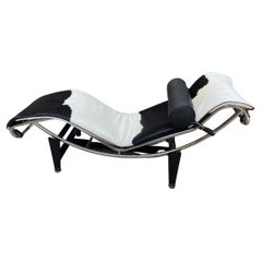 LC4 Pony Lounge Chair Black and White 2, Le Corbusier and Charlotte Perriand