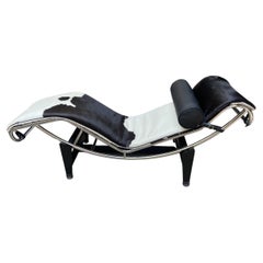 LC4 Pony Lounge Chair Black and White 3, Le Corbusier and Charlotte Perriand