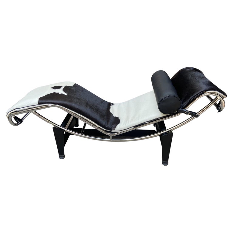 LC4 Pony Lounge Chair Black and White 3, Le Corbusier and Charlotte Perriand  at 1stDibs