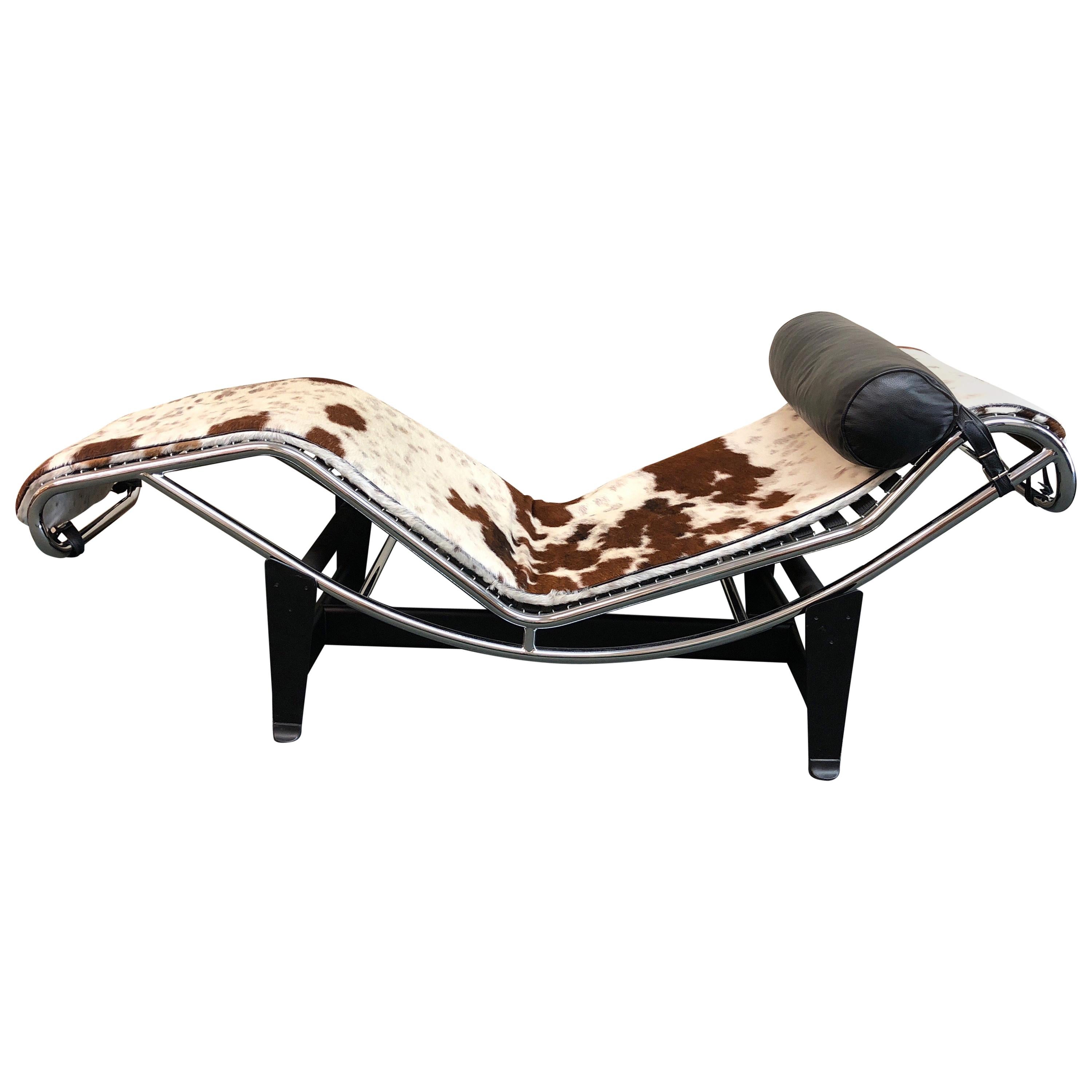 LC4 Reproduction Hide Chaise Longue For Sale