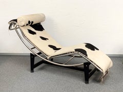 LC4 Steel and Skin Chaise Longue by Le Corbusier, Perriand and Jeanneret, 1980s