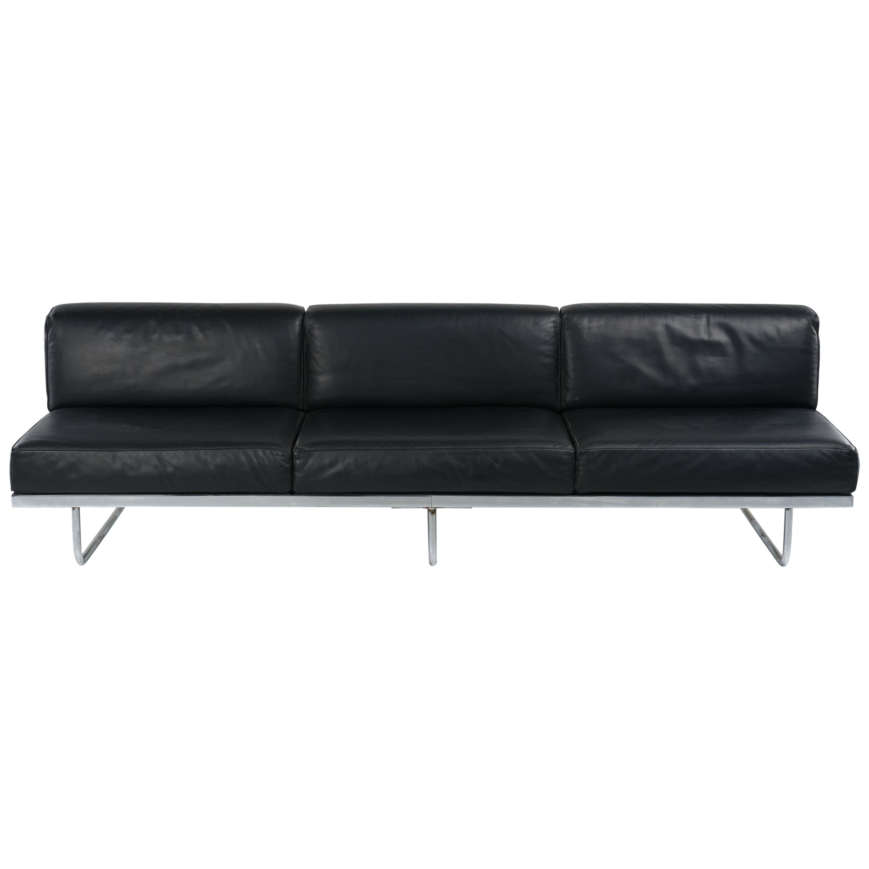 LC5 Sofa in Leather and Chrome by Le Corbusier for Cassina, Italy, 1974 circa