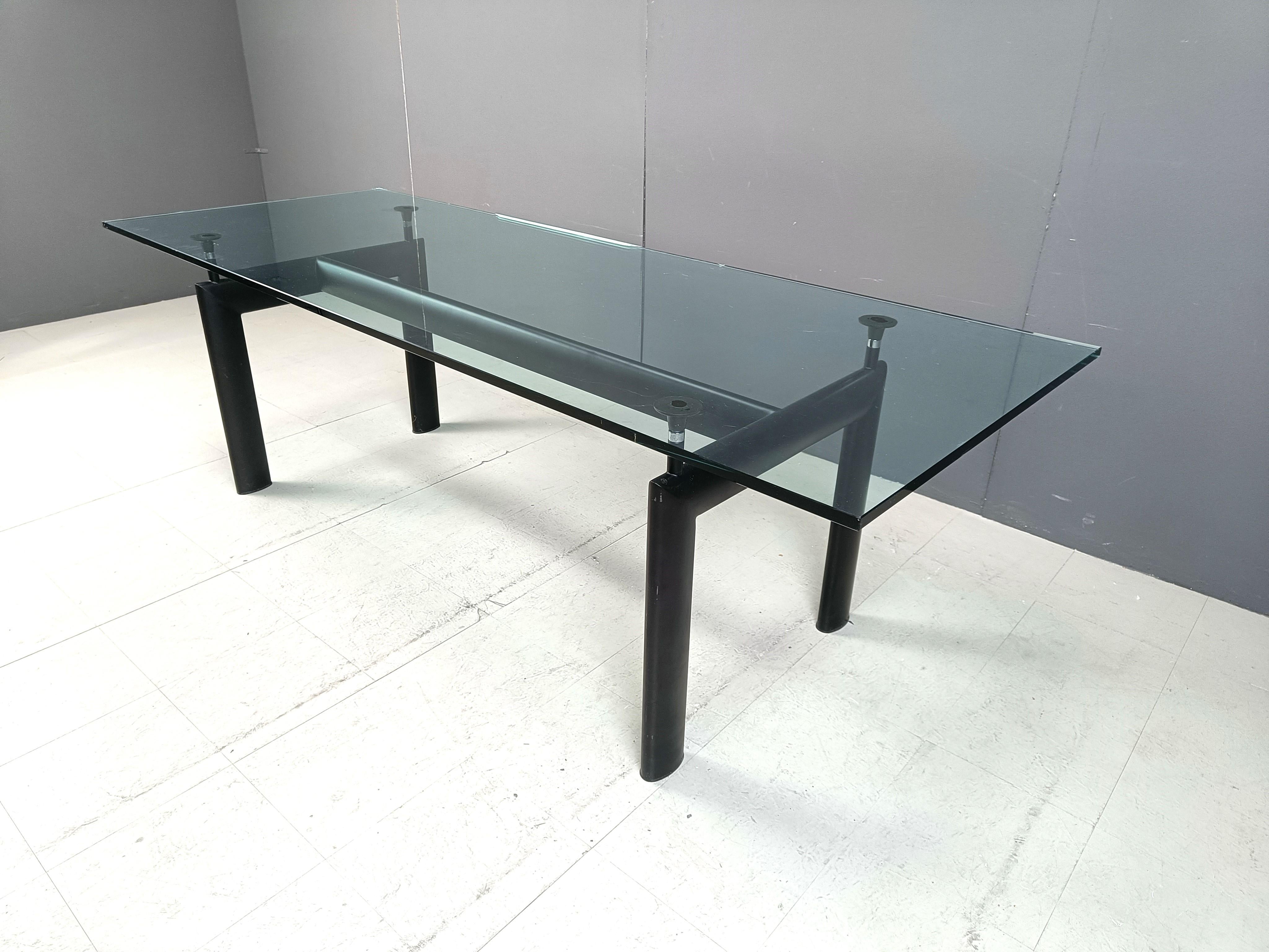 Aluminum LC6 dining table by Le Corbusier for Cassina, 1990s
