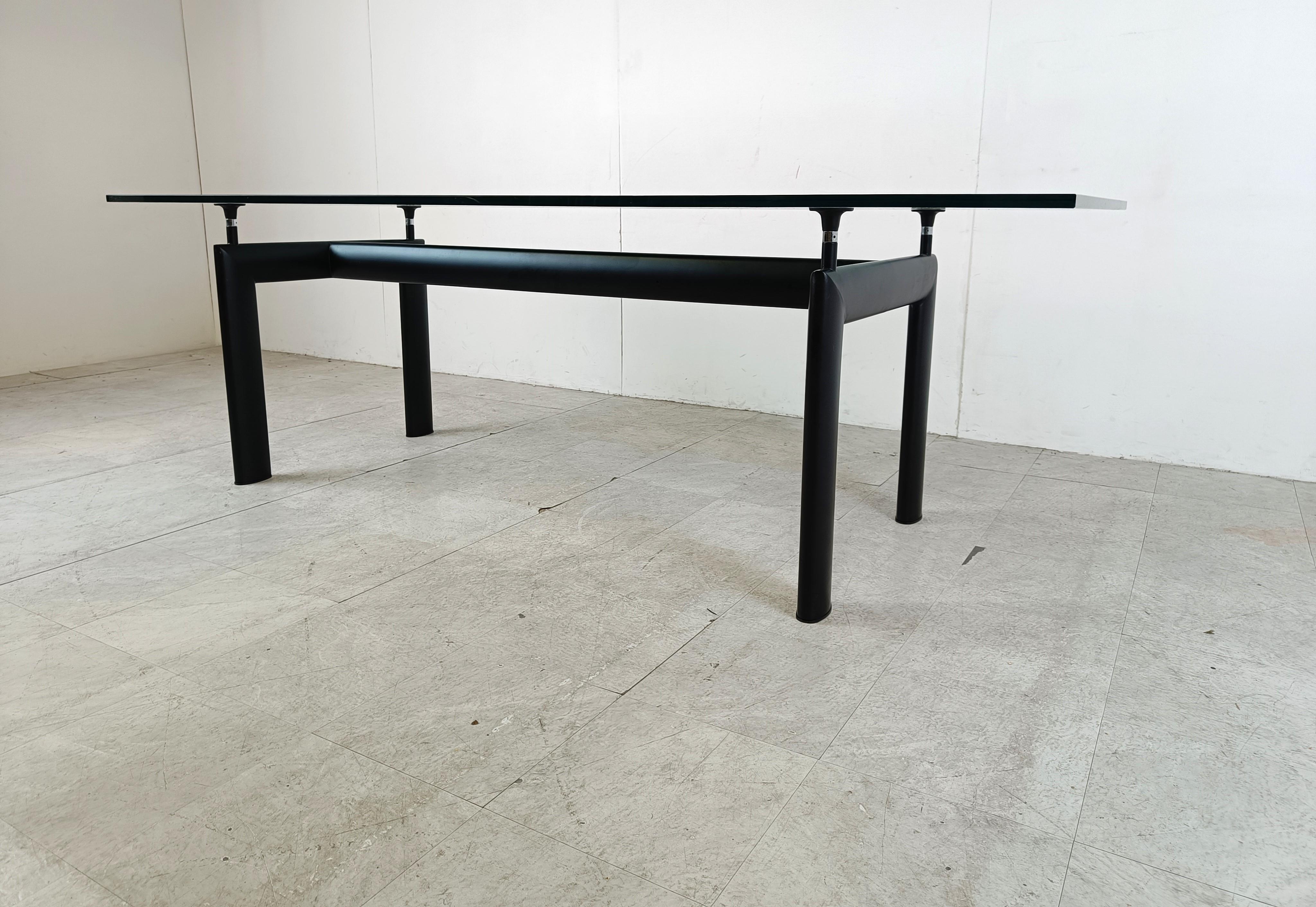 Aluminum LC6 dining table by Le Corbusier for Cassina, 1990s For Sale