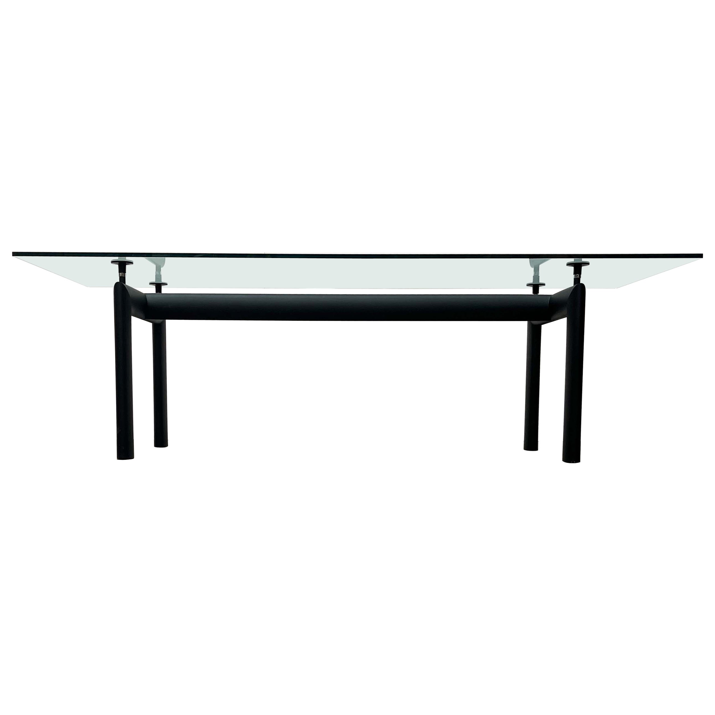 LC6 Metal Glass Dining Table by Le Corbusier, Jeanneret, C. Perriand for Cassina For Sale