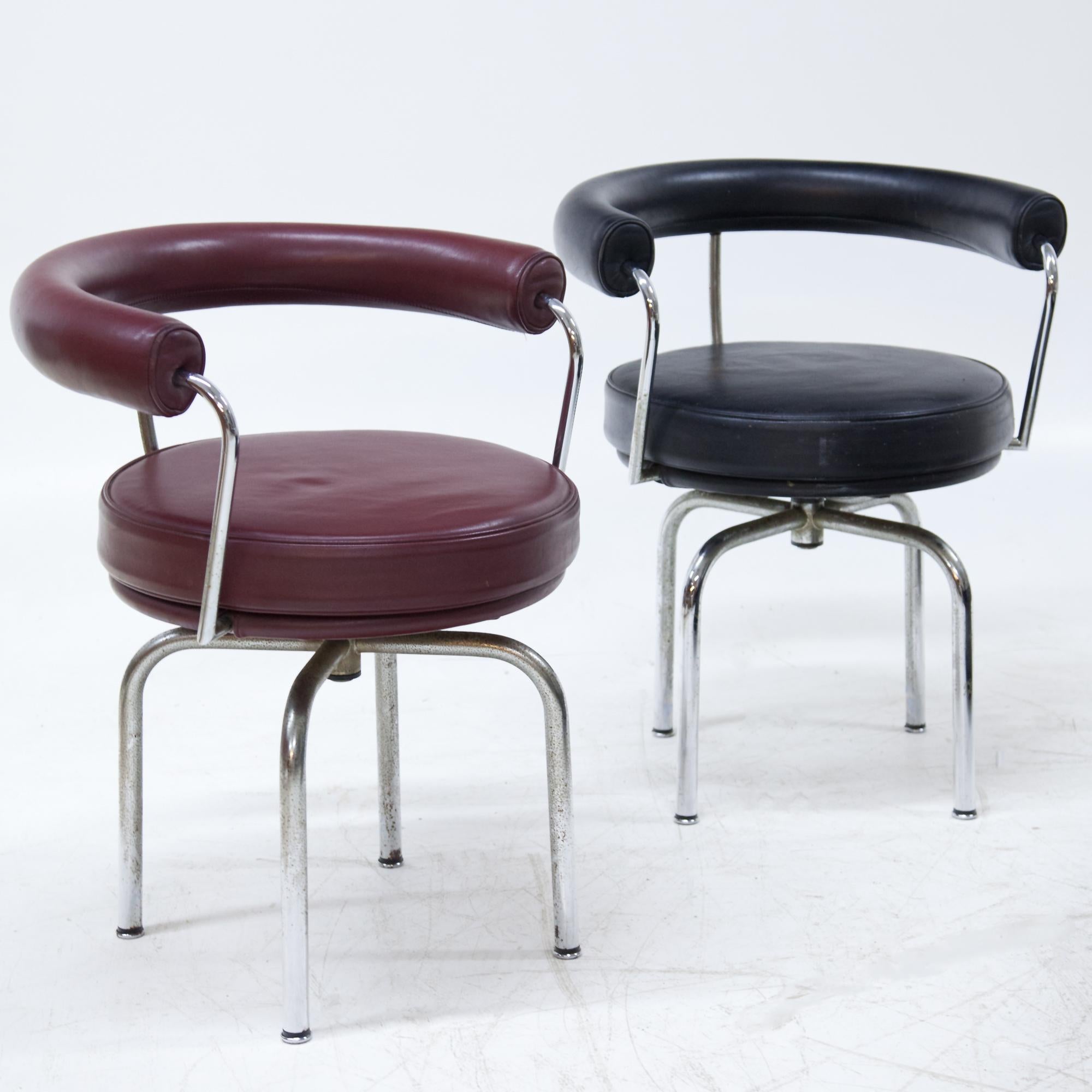 European LC7 Swivel Chairs by Cassina, Tubular Steel, 1970s