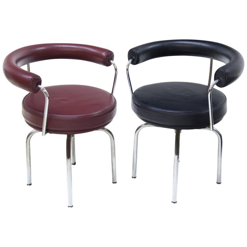 LC7 Swivel Chairs by Cassina, Tubular Steel, 1970s