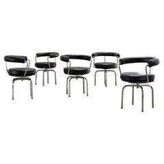 LC7 Swiveling Leather-Chairs by Le Corbusier Cassina, Italy