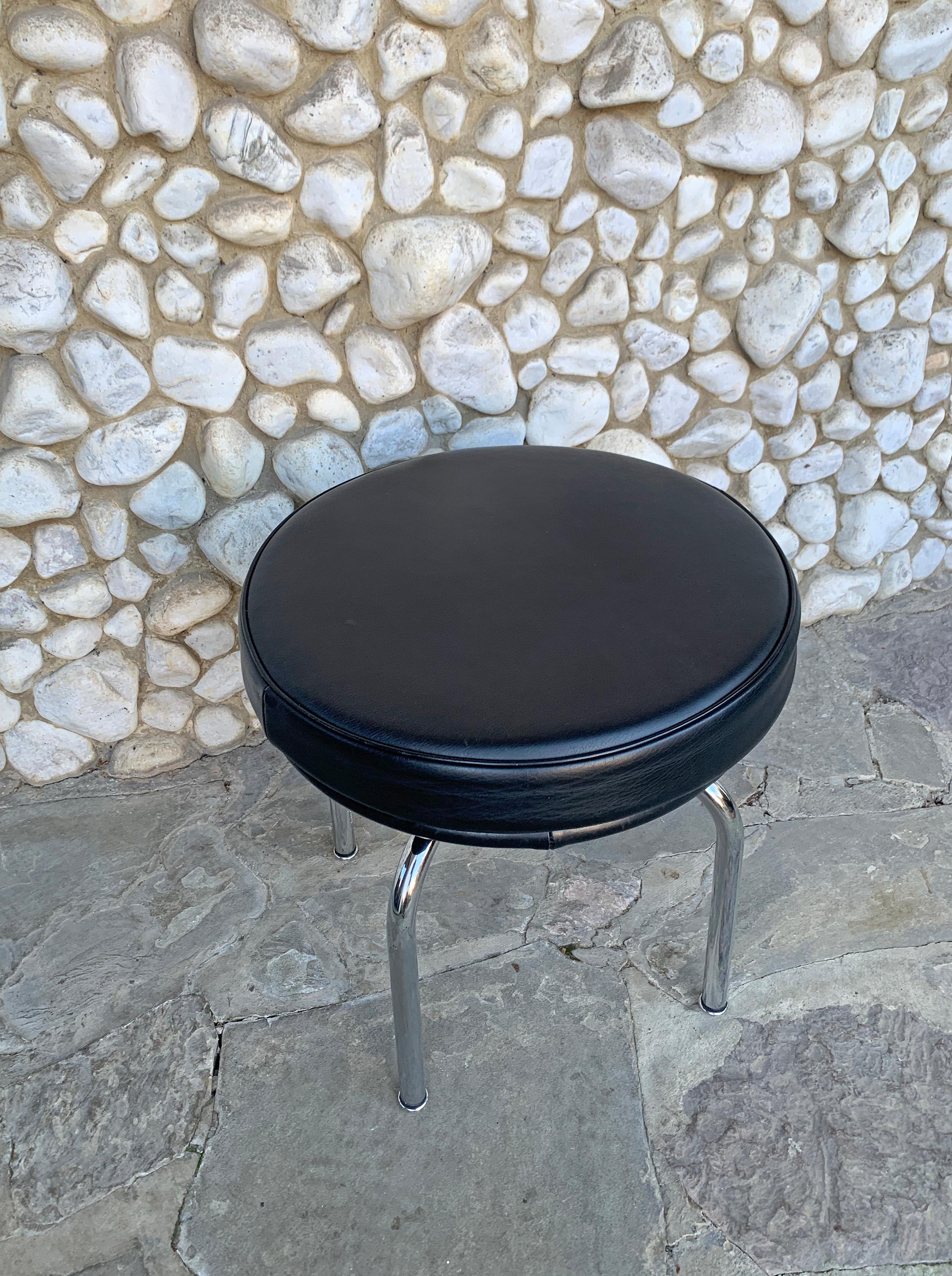 Mid-Century Modern LC8 Stool by Charlotte Perriand and Le Corbusier for Cassina, 1970-80