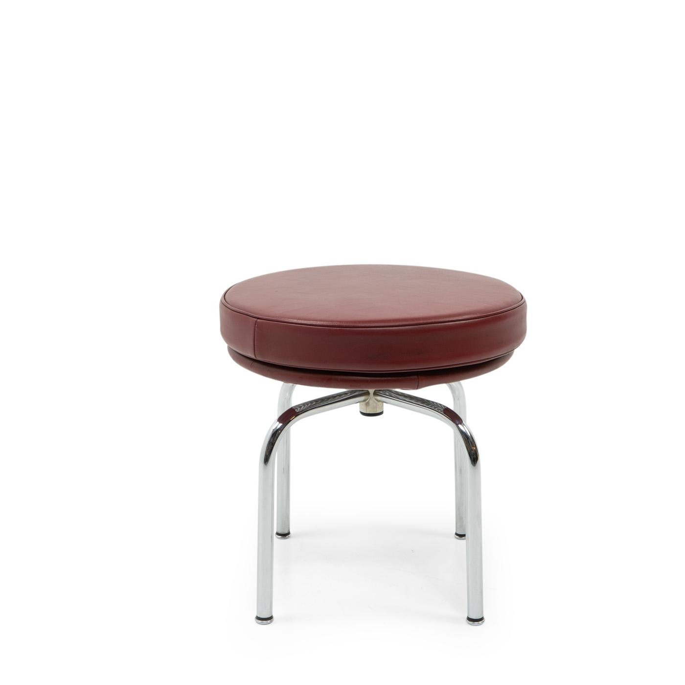 Even though this stool is part of the “LC” collection in production by Cassina, the actual design of this piece was done by Charlotte Perriand, together with the matching chair (LC7).

Perriand designed this stool for her own apartment in Paris