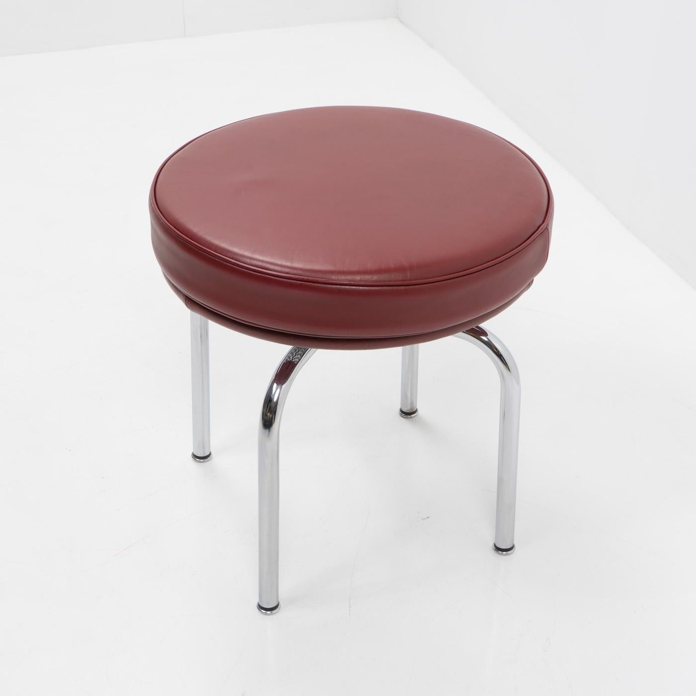 Leather LC8 Stool by Charlotte Perriand for Cassina, 1980s For Sale