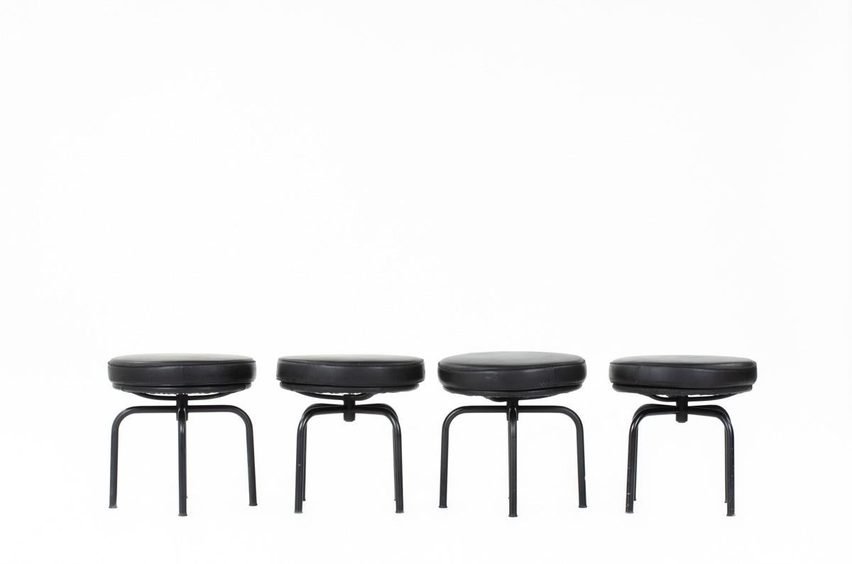 Metal LC8 stool by Le Corbusier, Charlotte Perriand for Cassina, 1970