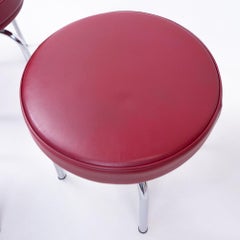 Vintage Red Lc8 Stools by Charlotte Perriand for Cassina, 1980s