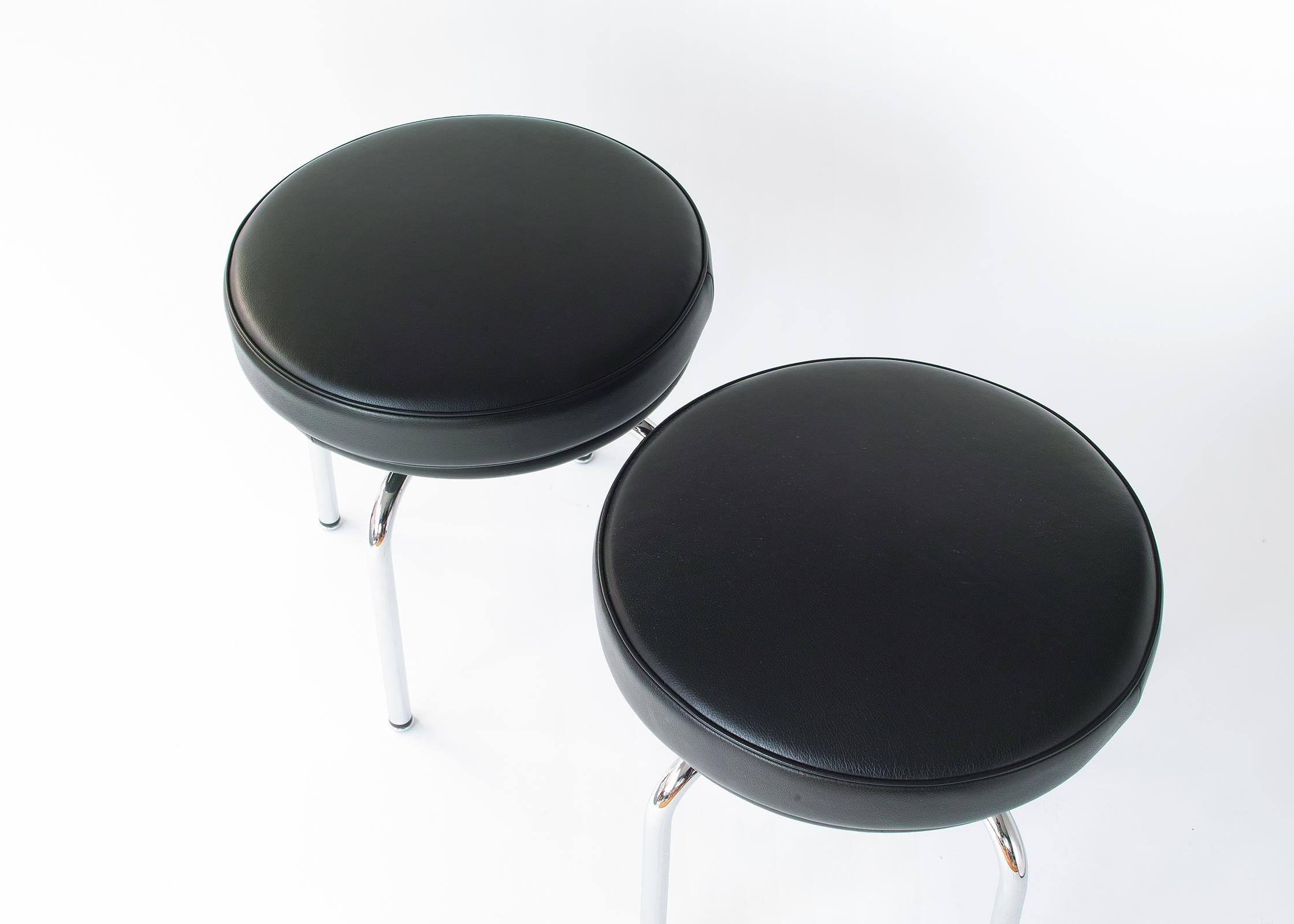 Modern LC8 Swivel Stool by Corbusier, Jeanneret, and Perriand