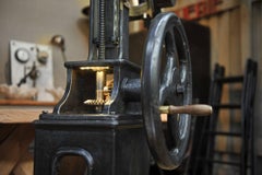 L.Casin Lille, 1920s Pressure Monitor Cast Iron Machine in Floor Lampe
