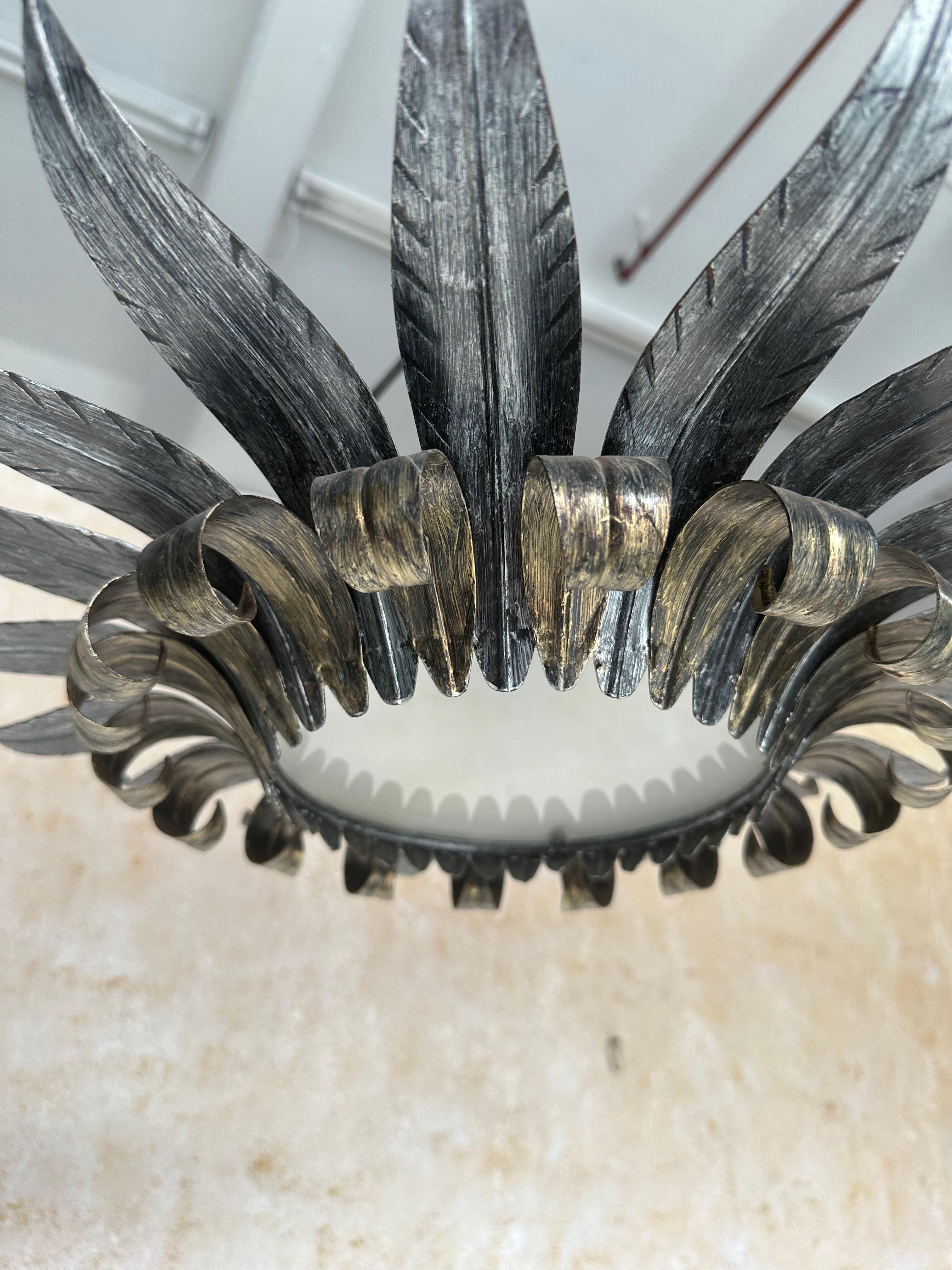 Spanish 1950s Double Tiered Ceiling Fixture For Sale 3