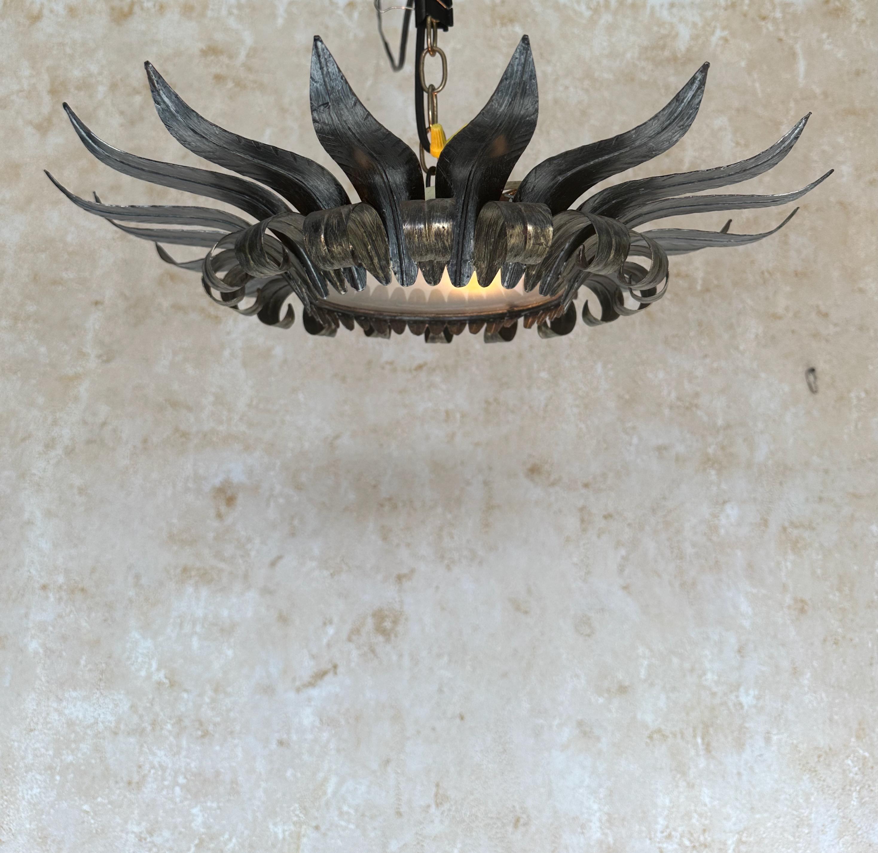 Spanish 1950s Double Tiered Ceiling Fixture For Sale 5