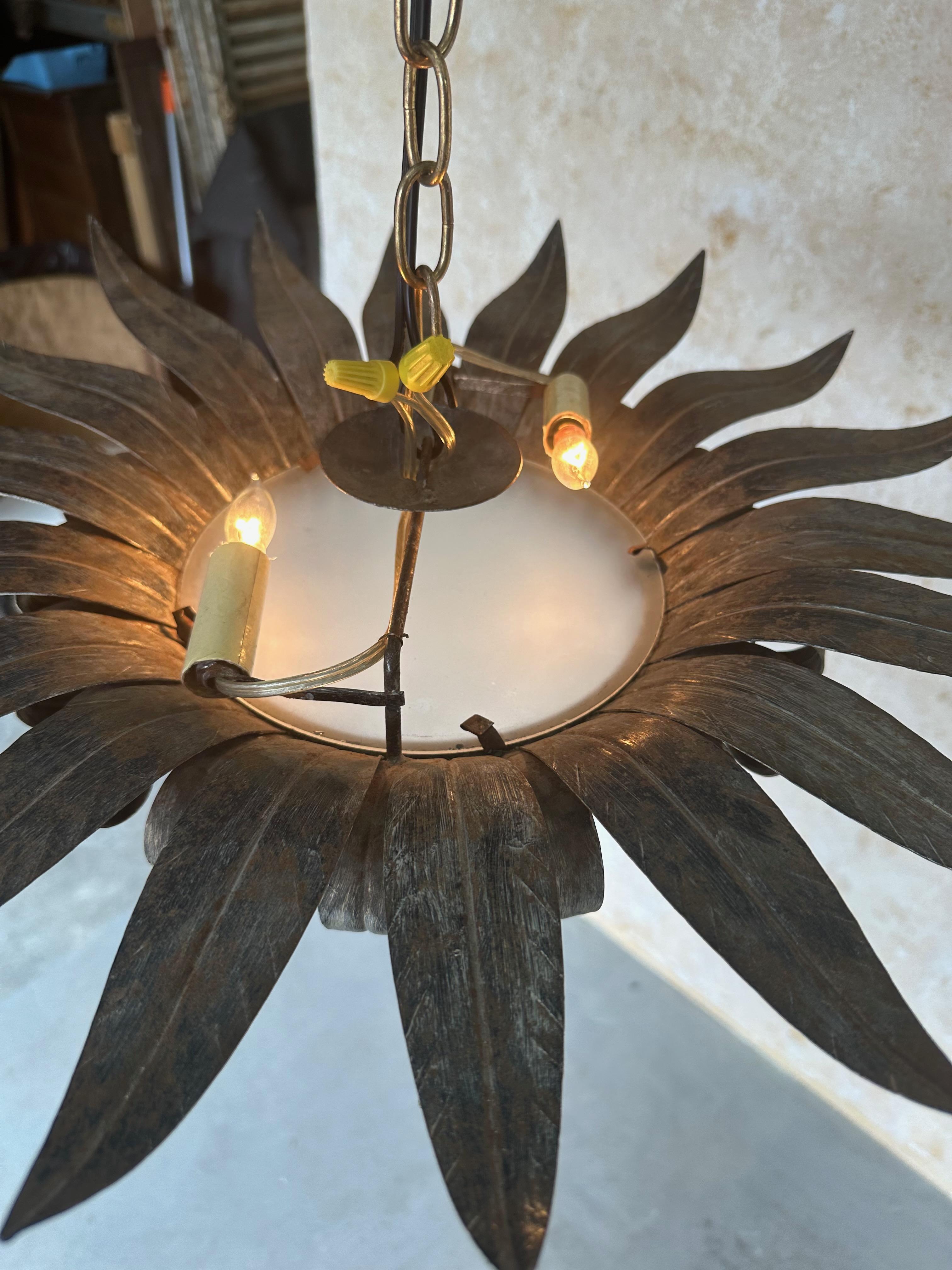 Spanish 1950s Double Tiered Ceiling Fixture For Sale 6