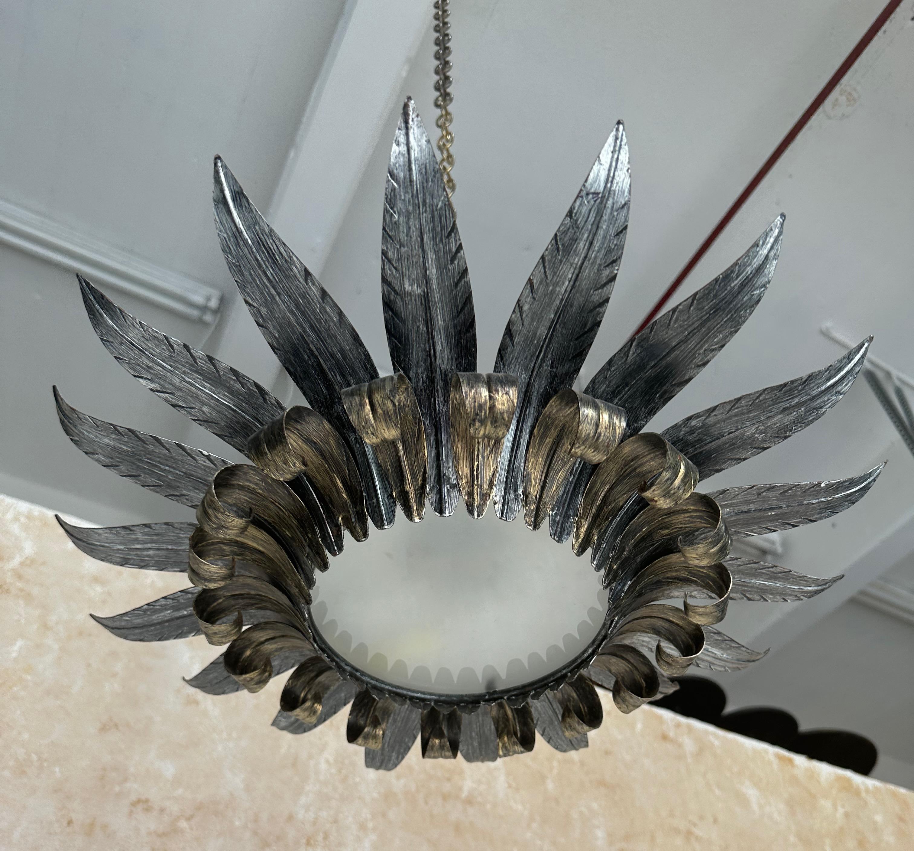 Spanish 1950s Double Tiered Ceiling Fixture For Sale 2