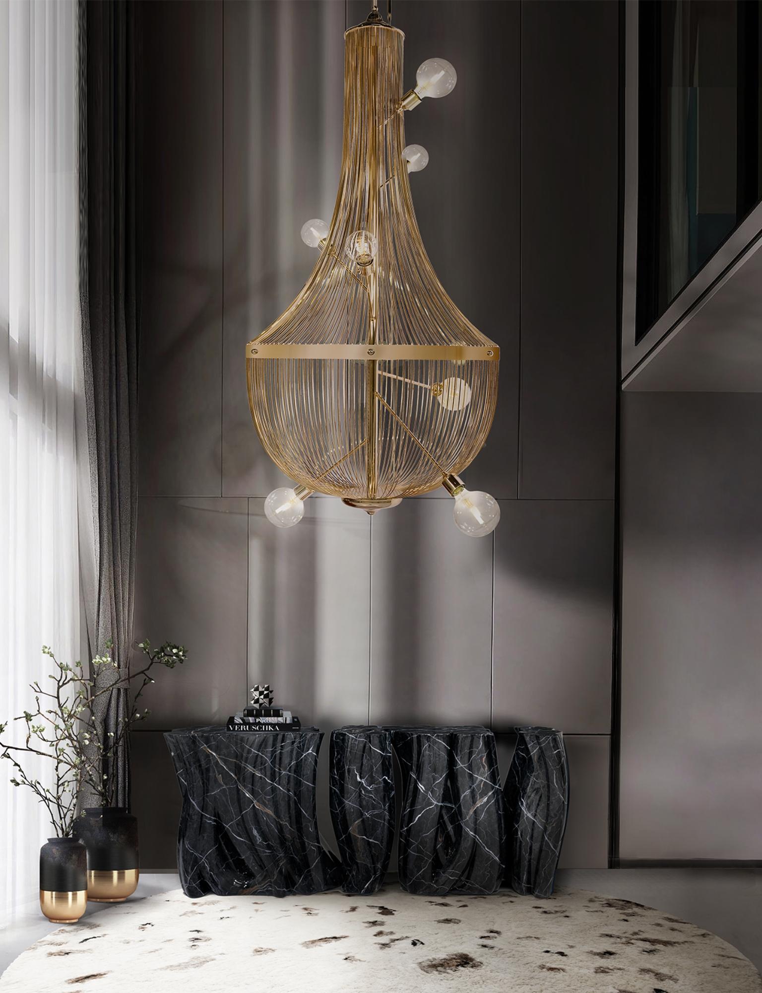 Metallo Lampada a sospensione L'Chandelier - Fonderia di ottone e metallo fusi a mano - Boca Do Lobo in vendita