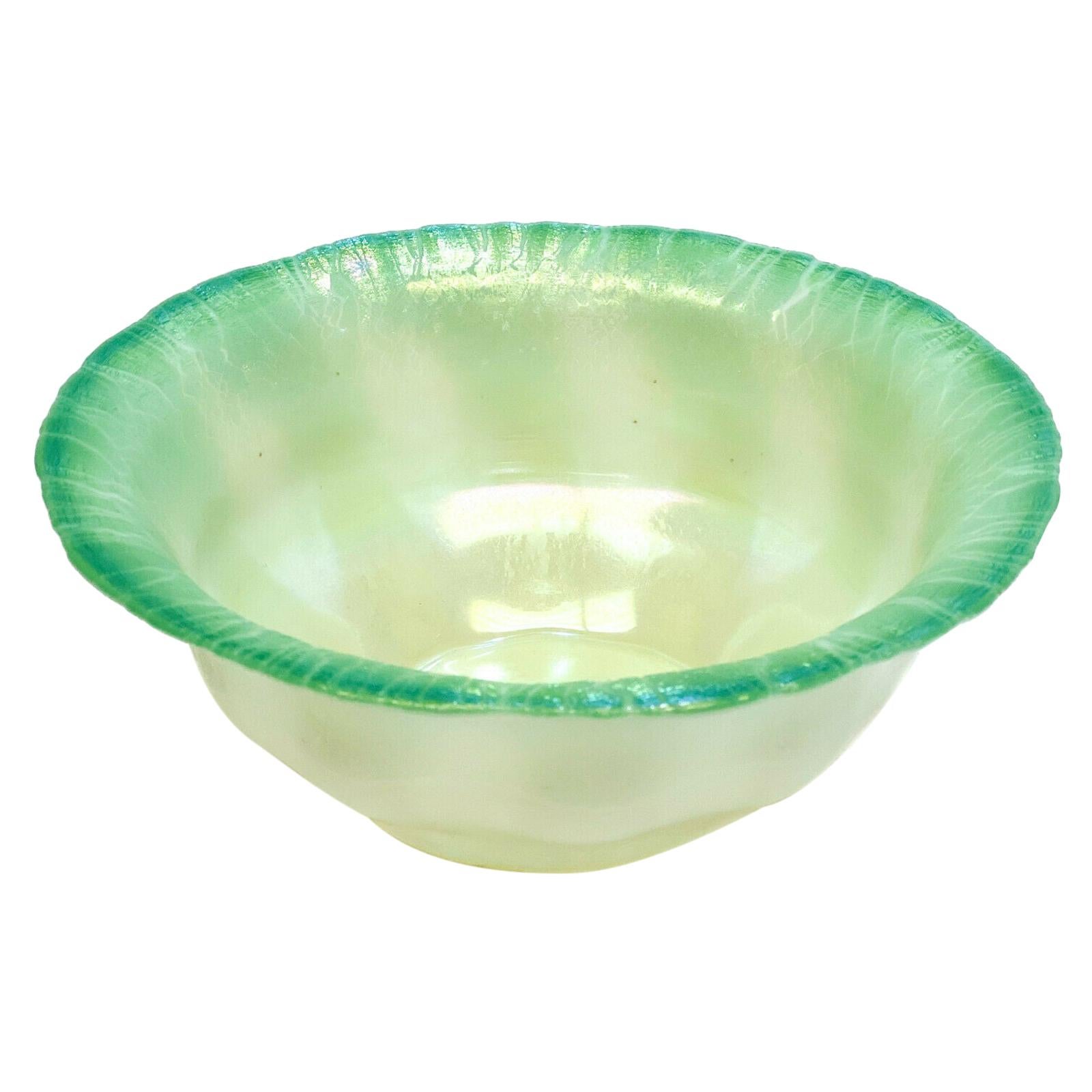 LCT Tiffany & Co. Art Glass Pastel Green Favrile Bowl For Sale