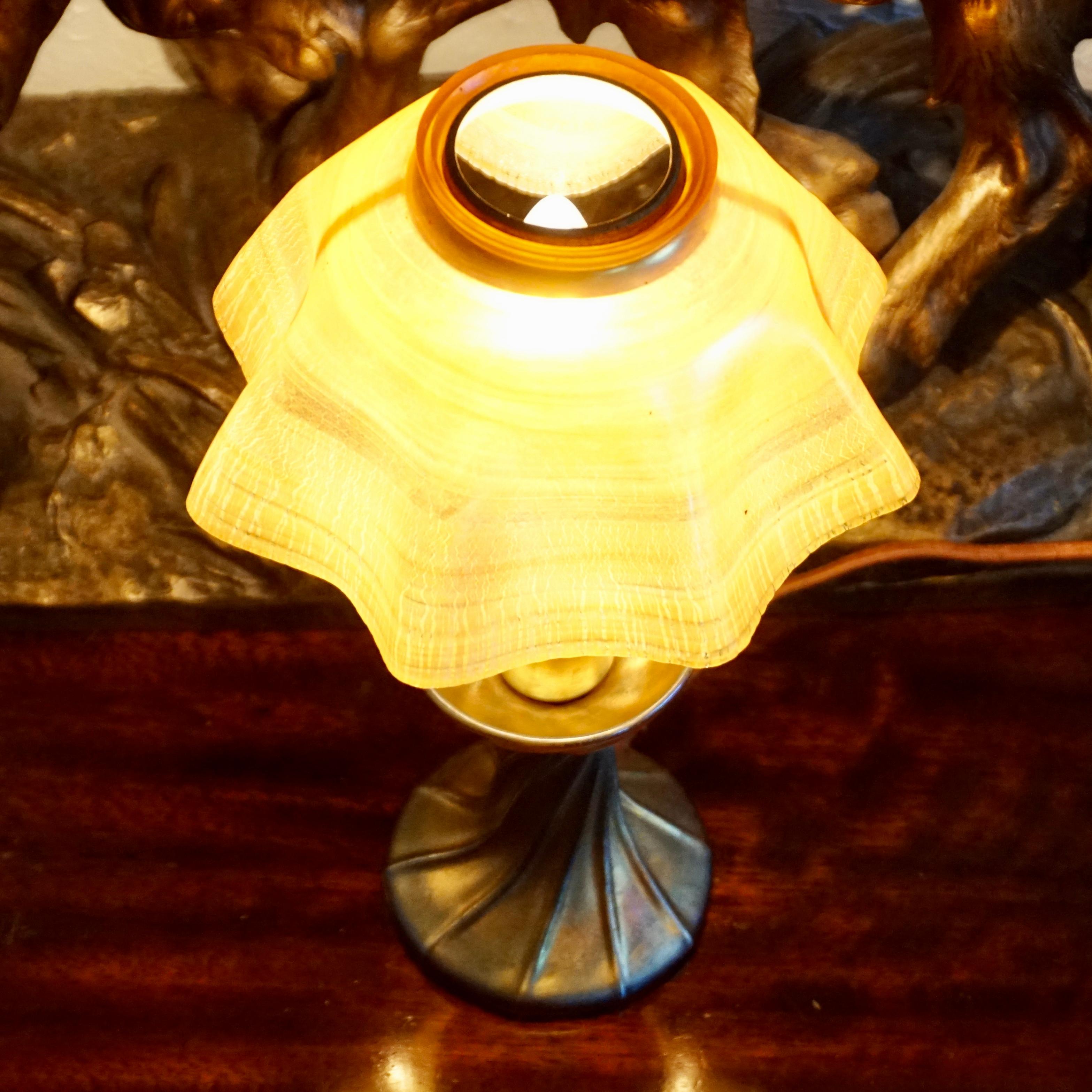 L.C.T. Tiffany Favrile Candle Lamp In Good Condition In Dallas, TX