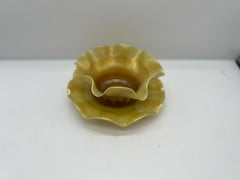 Lct Tiffany Studios 2pc Favrile Art Glass Ruffled Dish and Underplate