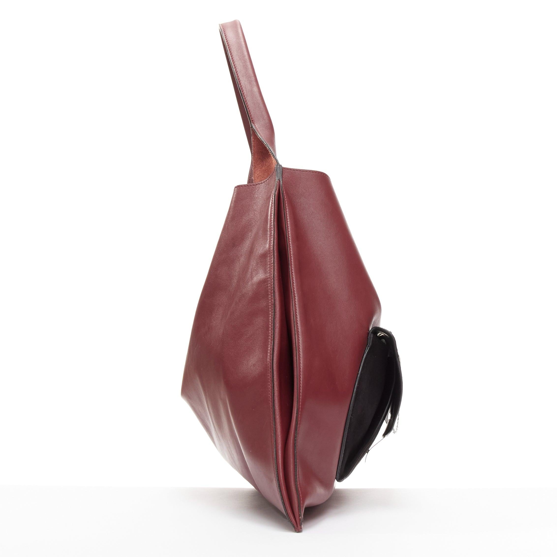 Black LD COELINE Phoebe Philo 2016 Medium Shopper black suede envelop pocket tote bag For Sale