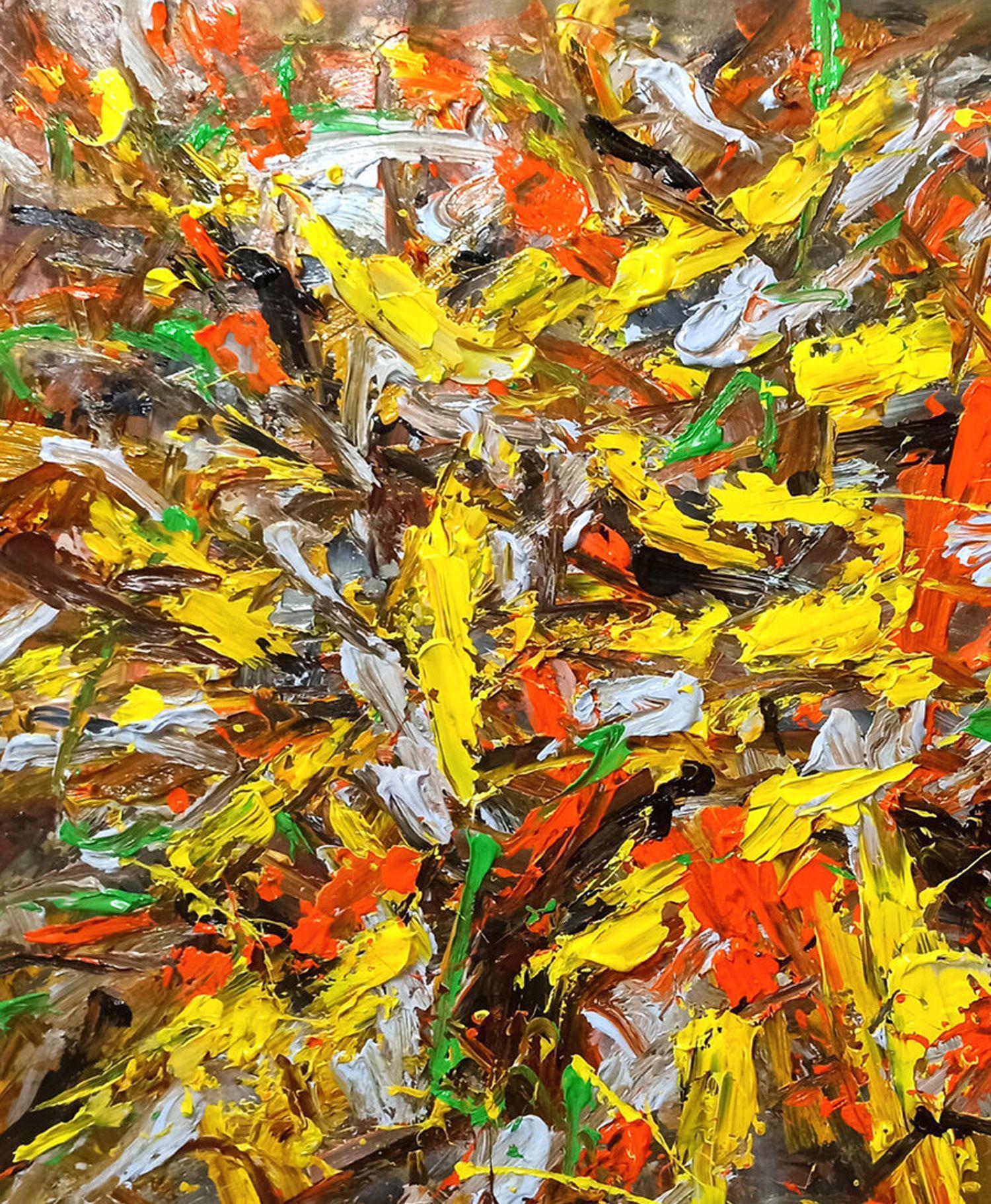 Herbstseeoberfläche, Gemälde, Acryl auf Leinwand im Angebot 2