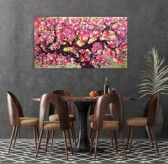 Cherry blossoms in spring, Painting, Acrylic on Canvas